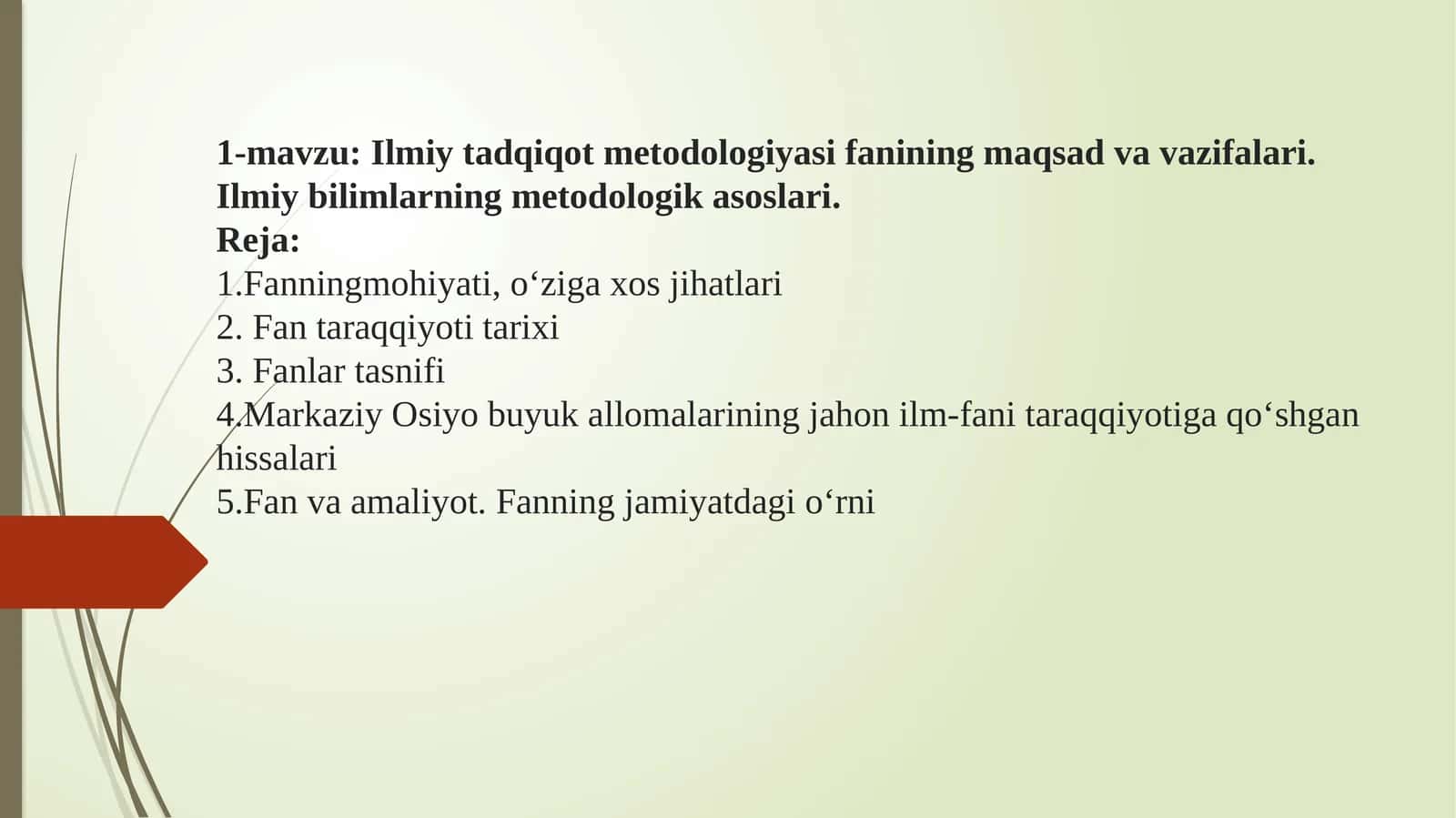 Ilmiy tadqiqot metodologiyasi 1