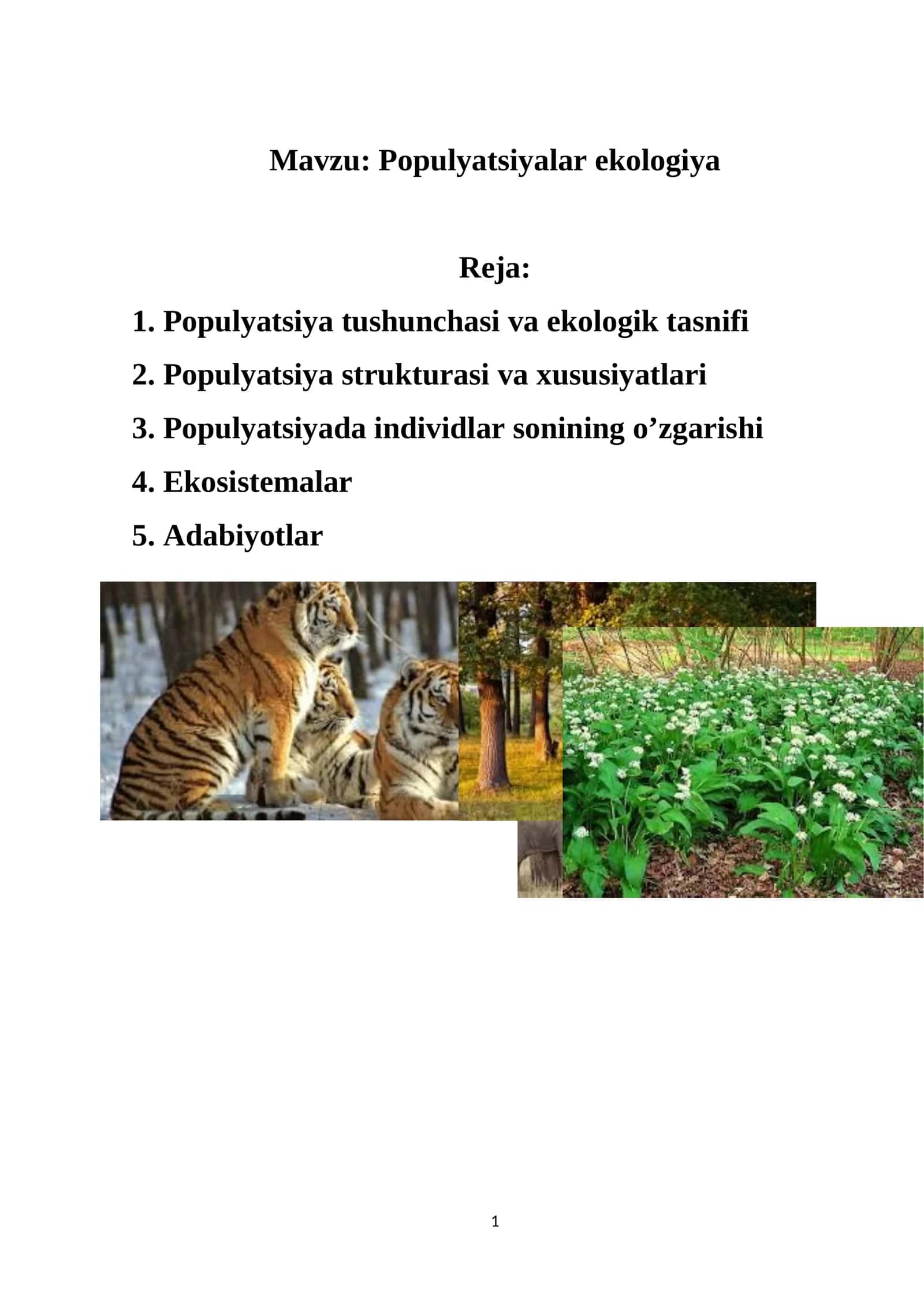 Populyatsiyalar ekologiya 1