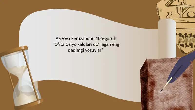 Oʻrta Osiyo xalqlari qoʻllagan eng qadimgi yozuvlar 1