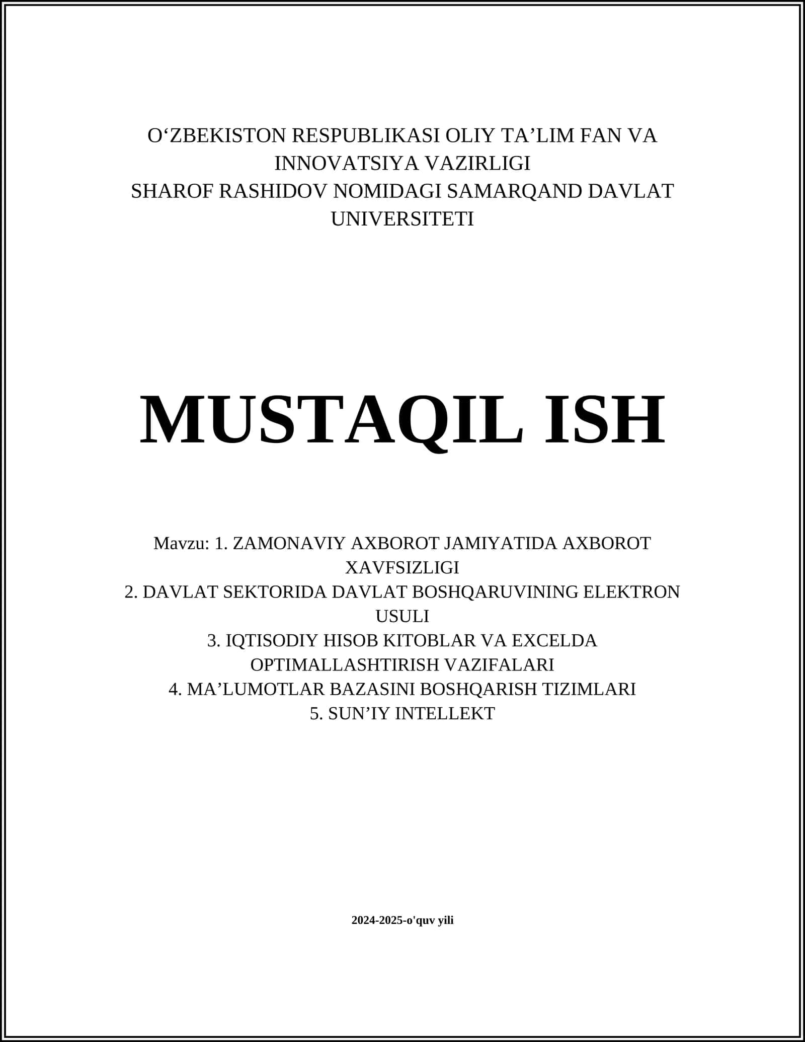 Zamonaviy axborot texnologiyalarining xavfsizlik aspektlari 1
