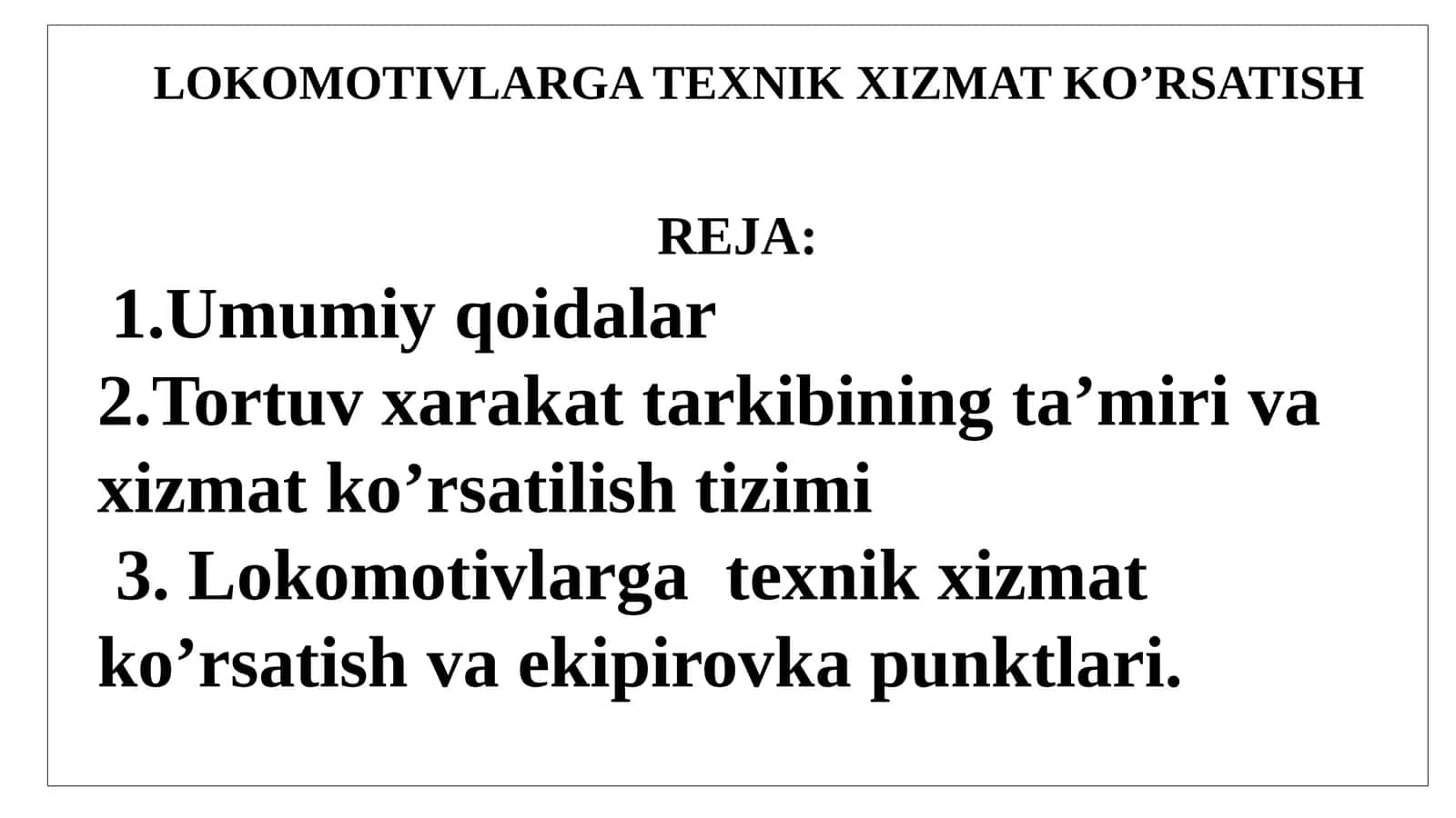 LOKOMOTIVLARGA TEXNIK XIZMAT KO’RSATISH 1