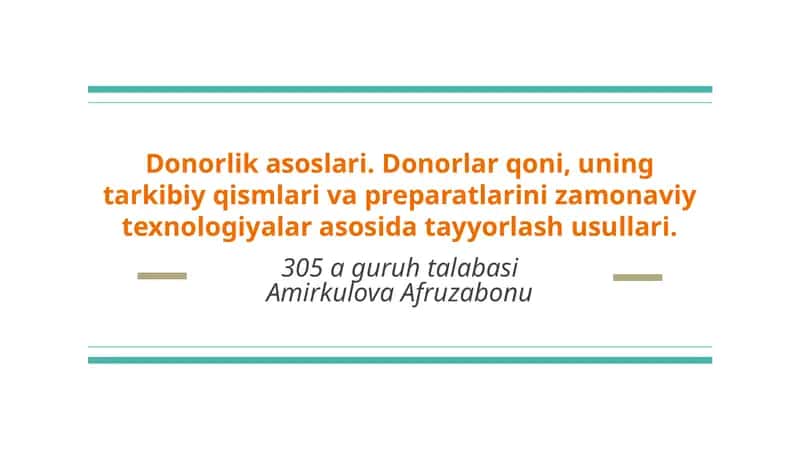 Donorlik asoslari 1
