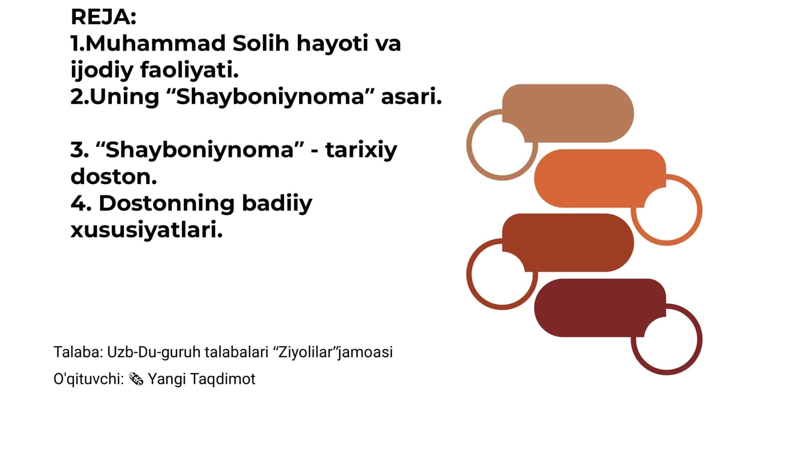 MUHAMMAD SOLIH IJODI. “SHAYBONIYNOMA” DOSTONI 1