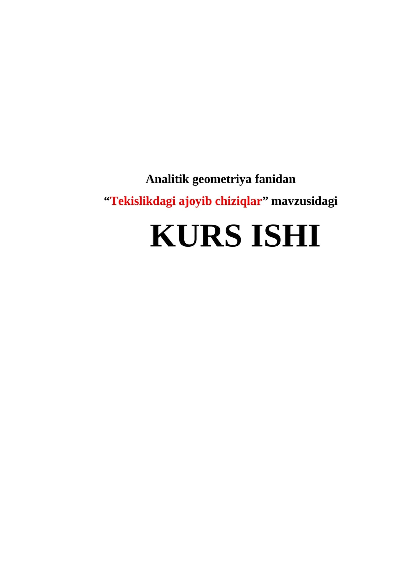 Tekislikdagi ajoyib chiziqlar 1