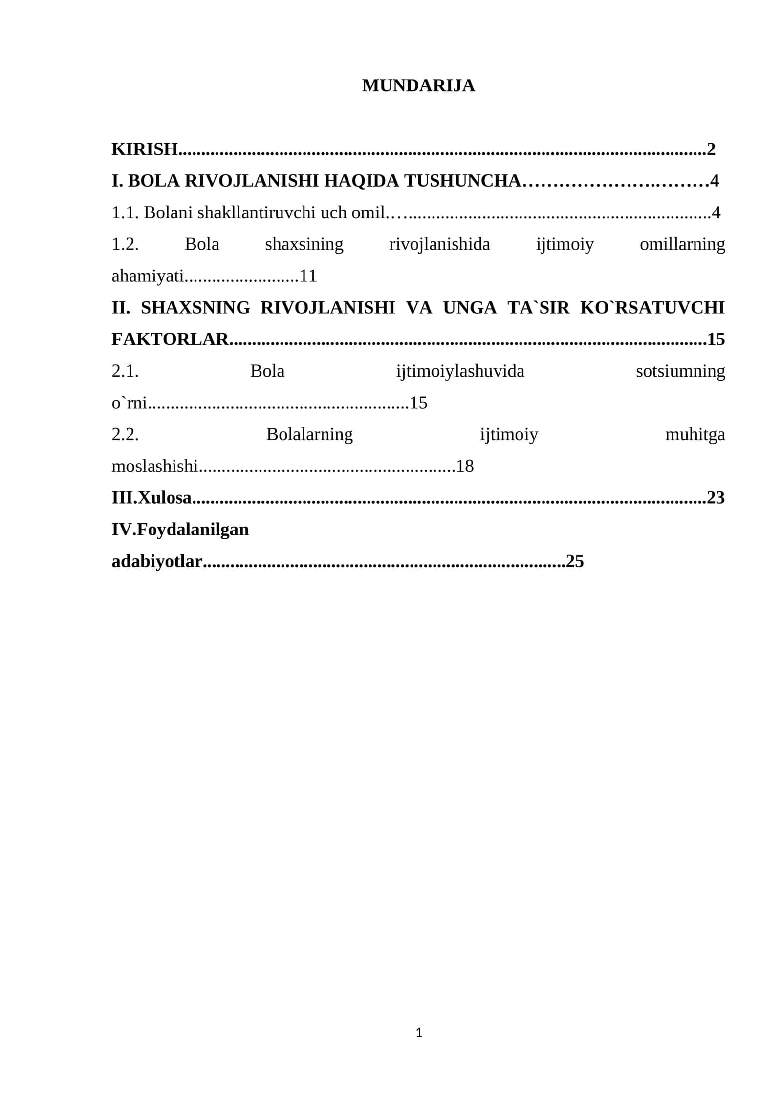 Bola rivojlanishida muhitning 1