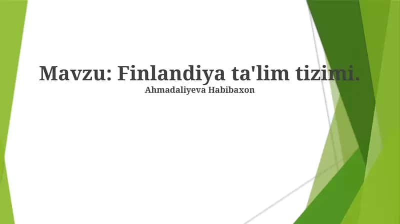 Finlandiya ta'lim tizimi 1