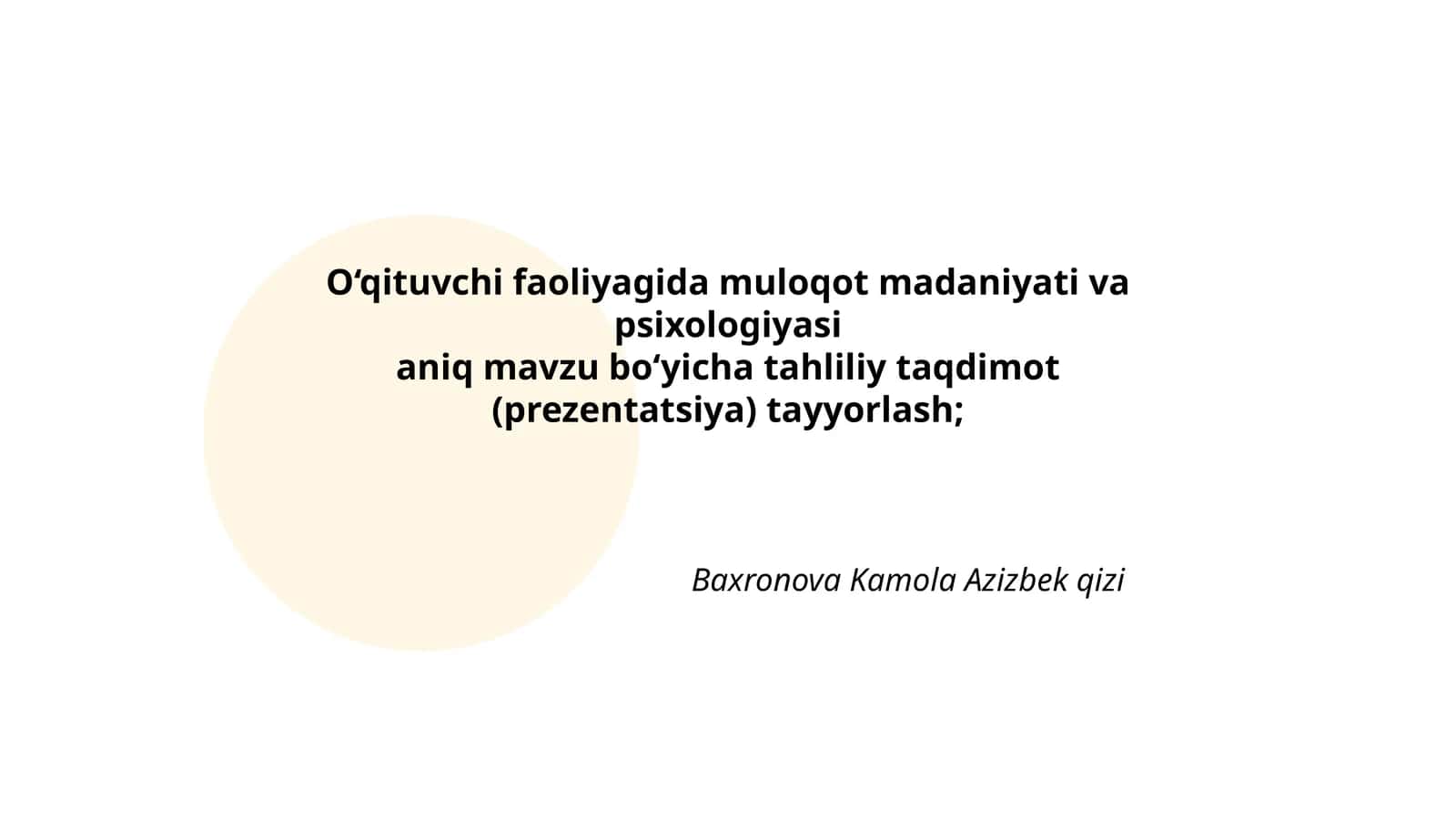 Muloqot Madaniyati va Psixologiyasi 1