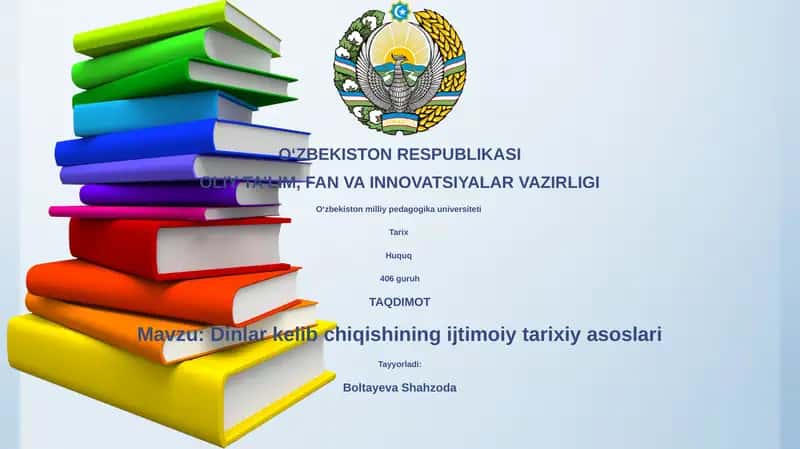 Dinlar kelib chiqishining ijtimoiy tarixiy asoslari 1