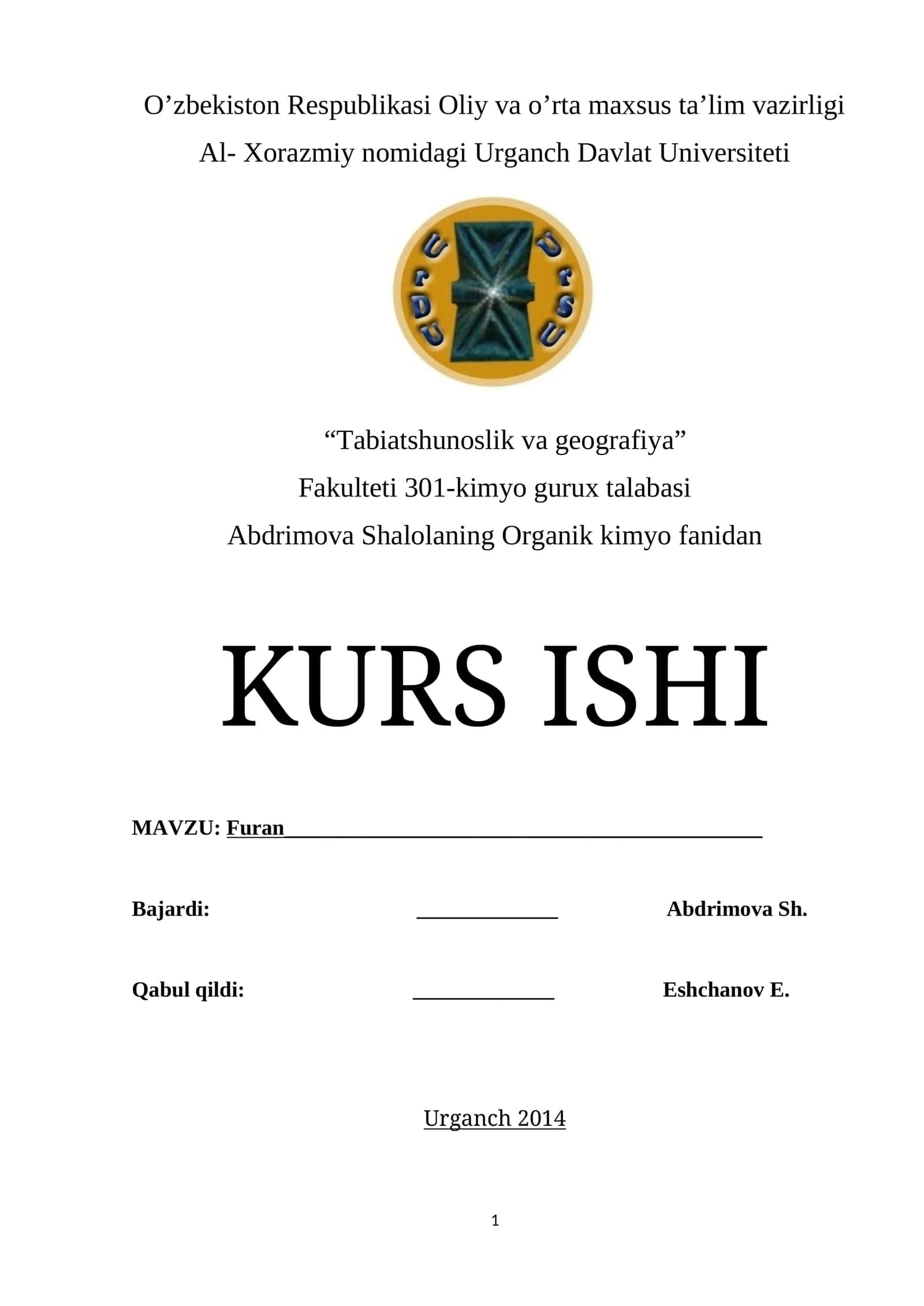 Furan KURS ISHI 1