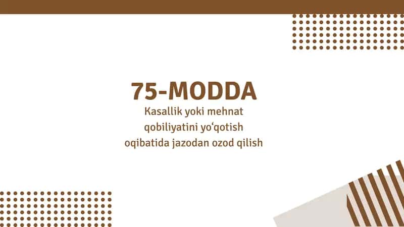 Kasallik yoki mehnat qobiliyatini yo‘qotish oqibatida jazodan ozod qilish 1
