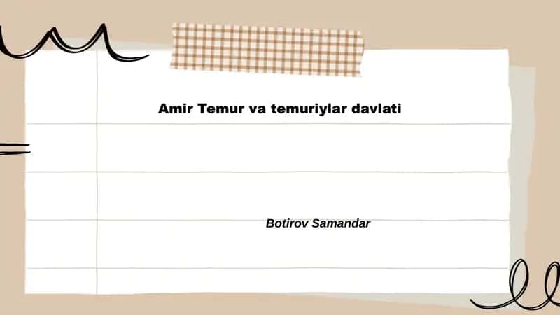 Amir Temur va temuriylar davlati 1