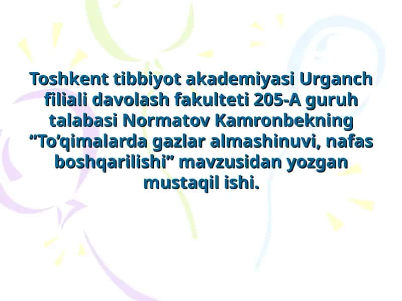 Tibbiyot. Fiziologiya 1