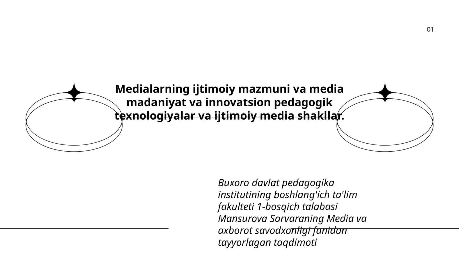 Media va axborot savodxonligi fanidan ta'lim 1