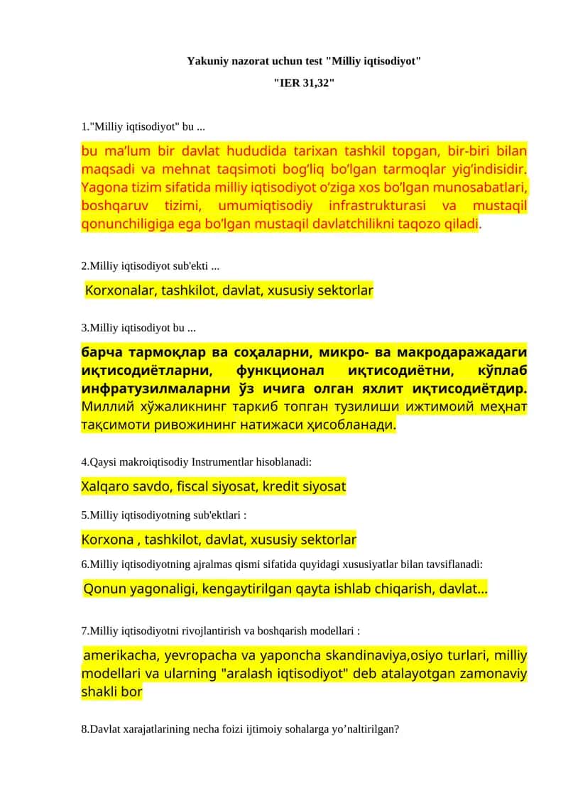 Milliy iqtisodiyot 1