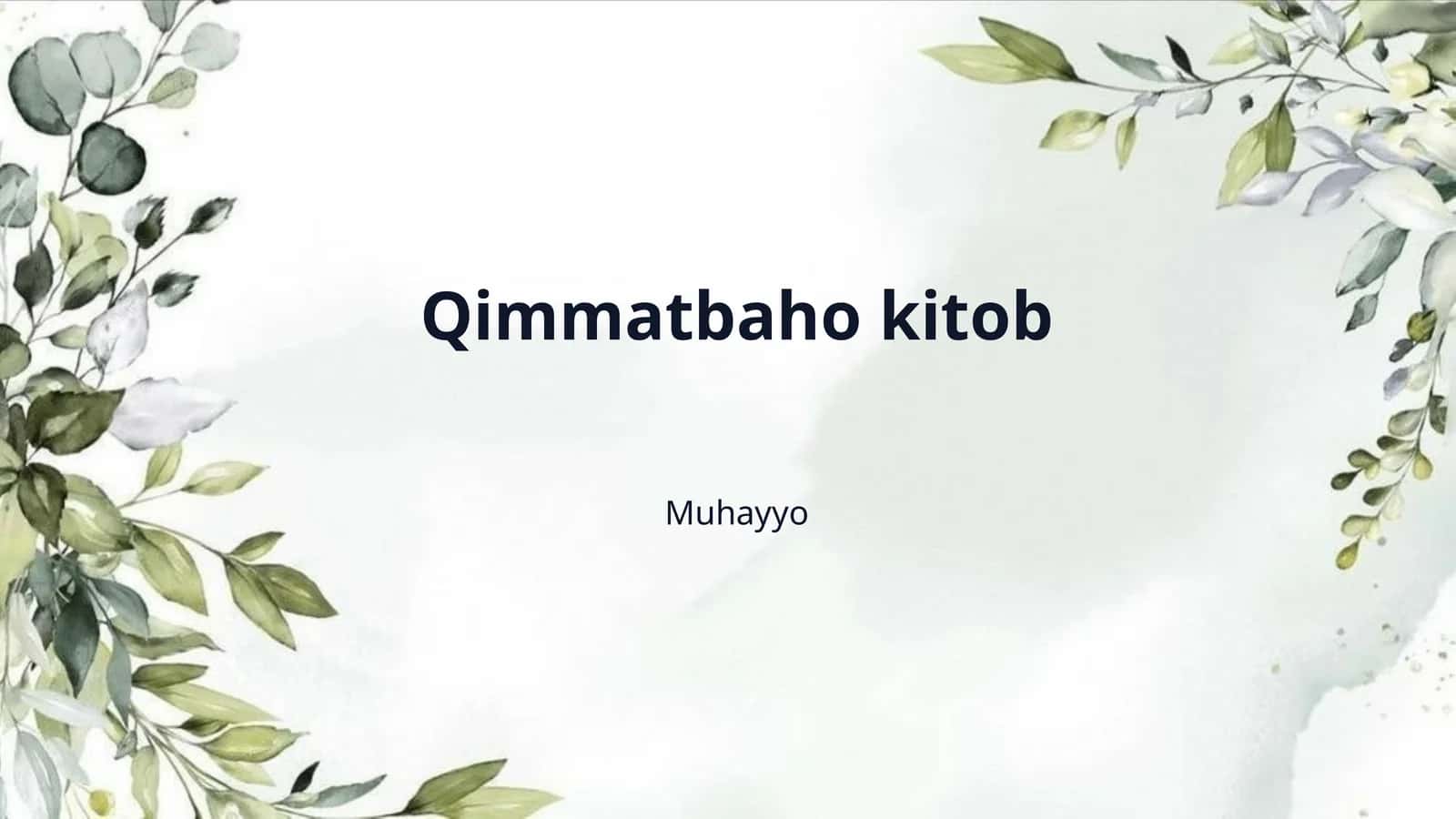 Qimmatbaho kitob 1