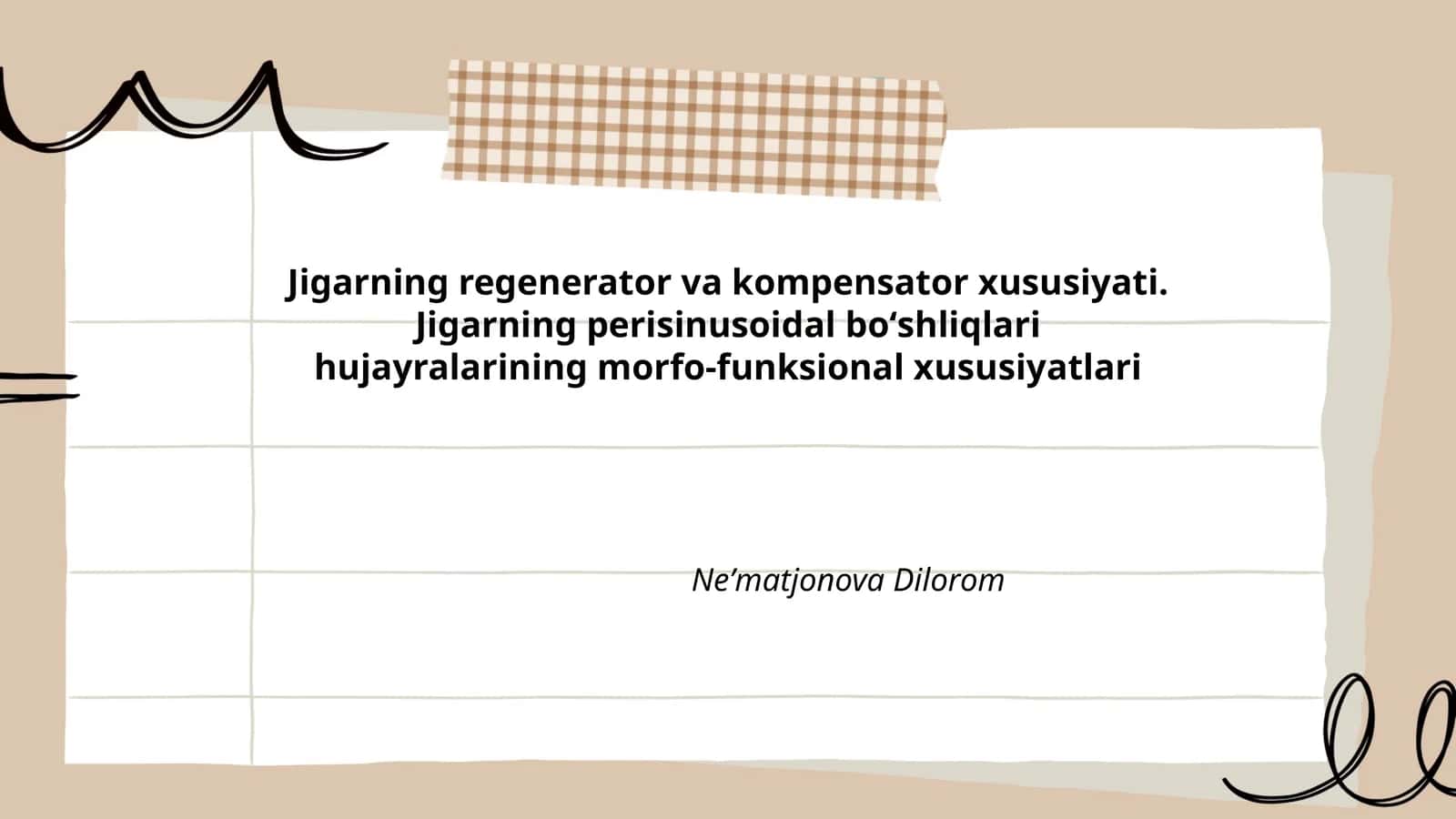 Jigarning regenerator va kompensator xususiyati 1