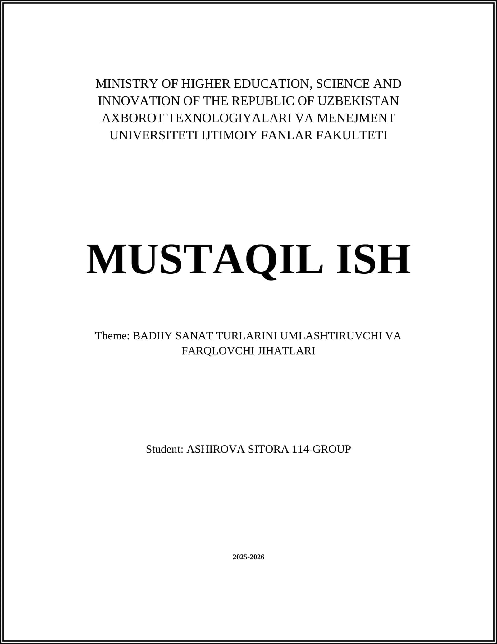 BADIIY SANAT TURLARINI UMLASHTIRUVCHI VA FARQLOVCHI JIHATLARI 1