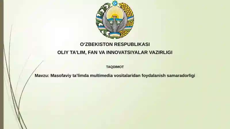 Multimedia Vositalari bilan Masofaviy Ta'lim