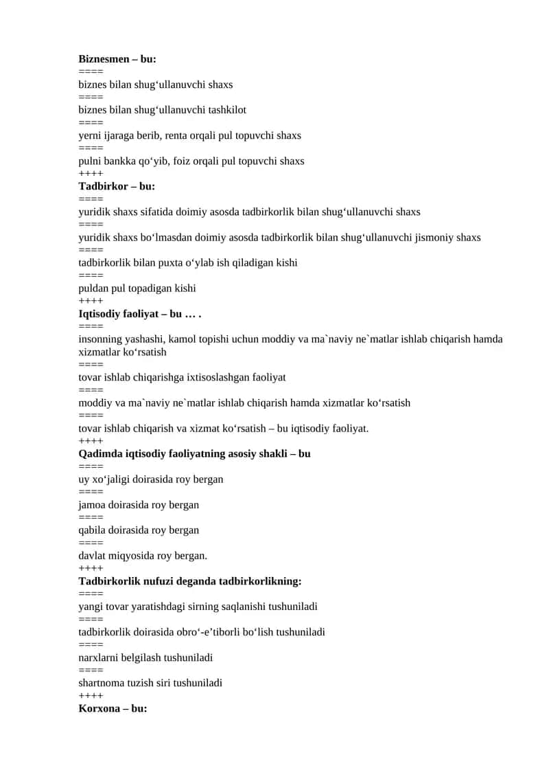 Iqtisodiy faoliyat 1