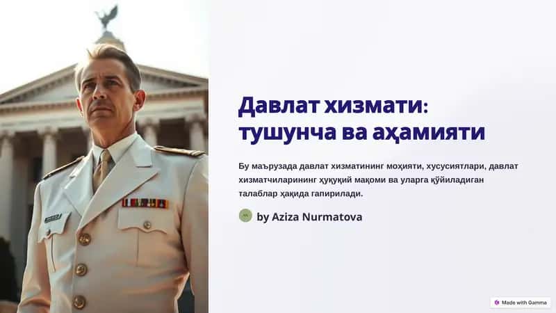 Давлат хизмати: тушунча ва аҳамияти 1