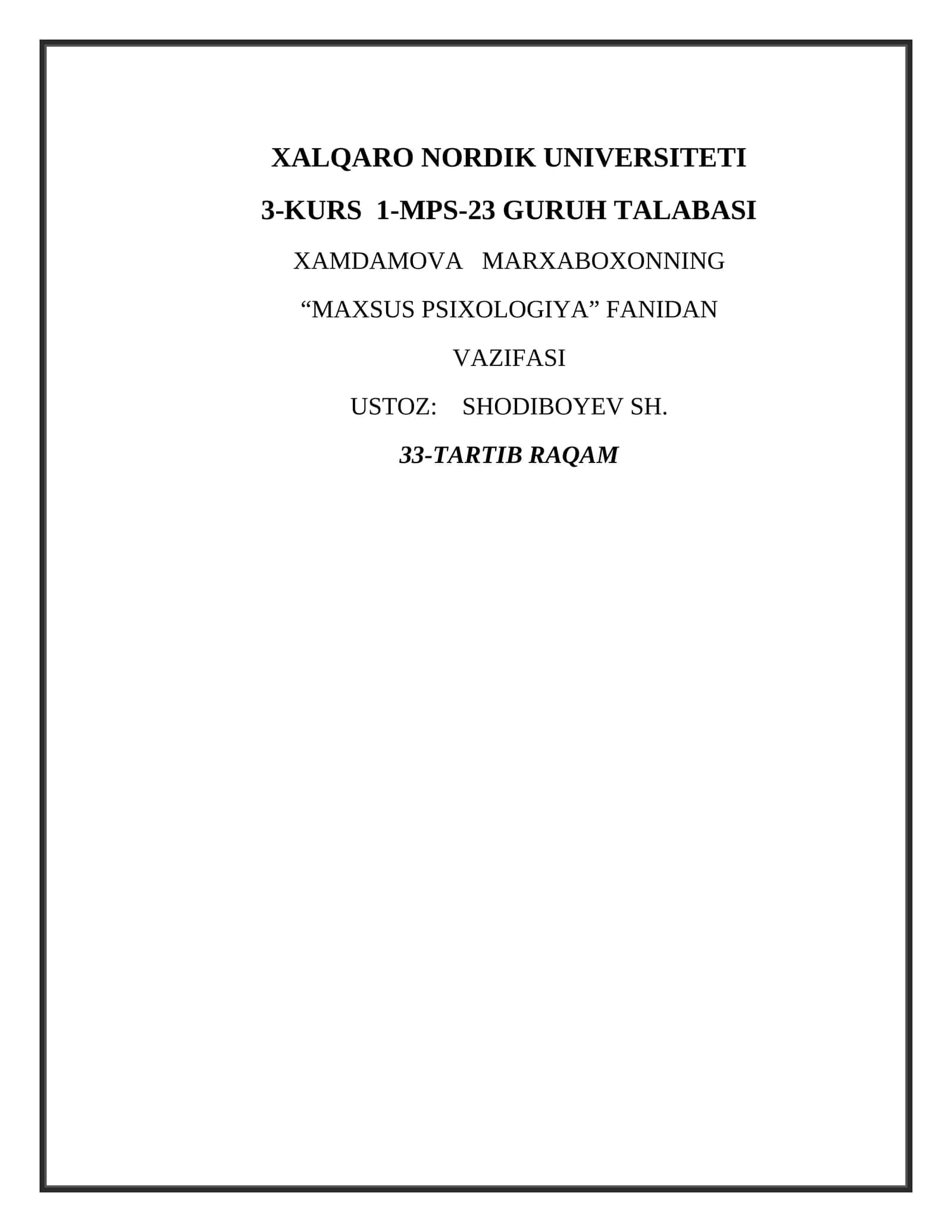 MARXABOXONNING “MAXSUS PSIXOLOGIYA” FANI 1