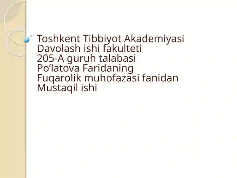 FUQARO MUHOFAZASI TIBBIYOT XIZMATI TASHKILIY TUZILMASI