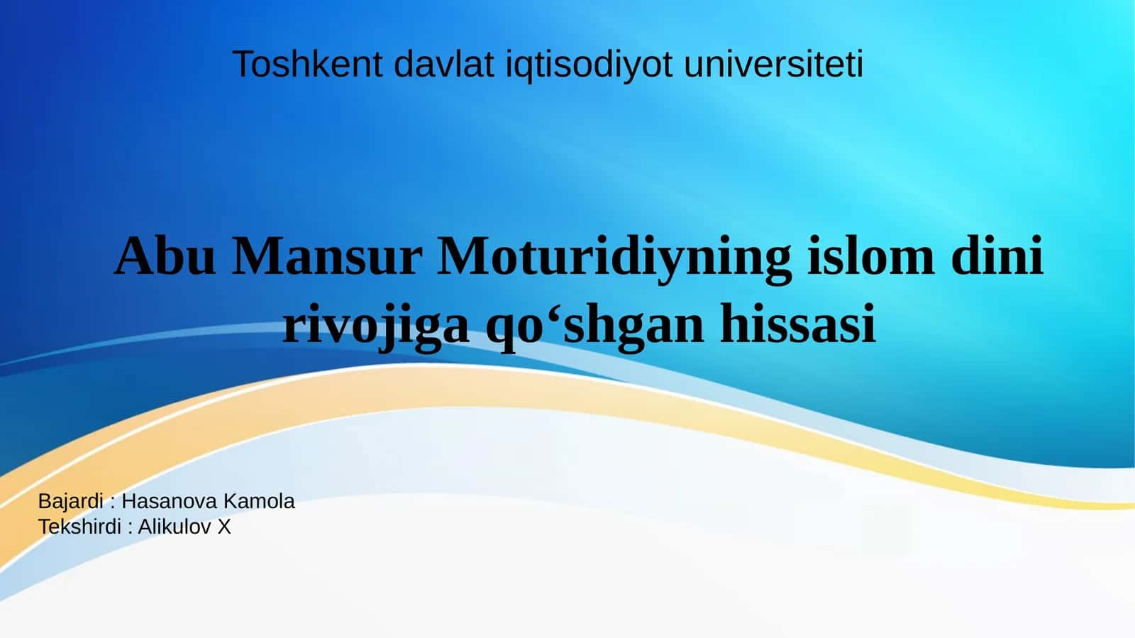 Abu Mansur Moturidiyning islom dini rivojiga qo‘shgan hissasi 1