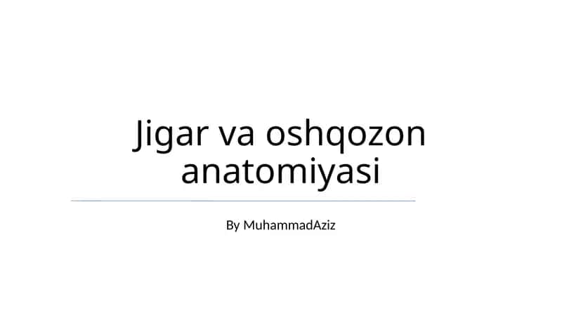 Jigar va oshqozon anatomiyasi 1