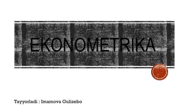 Ekonometrika 1