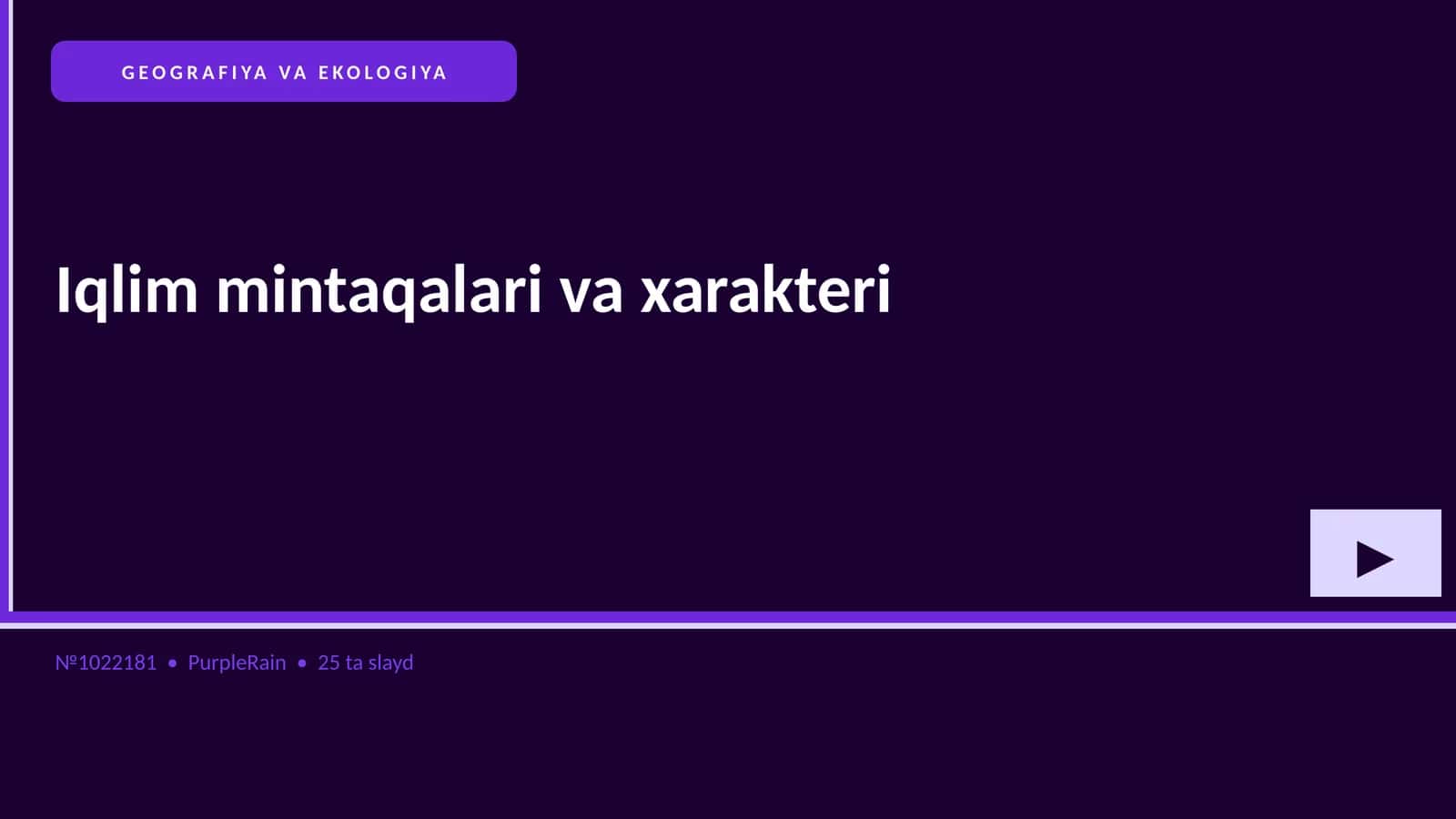 GEOGRAFIYA VA EKOLOGIYA Iqlim mintaqalari va xarakteri 1