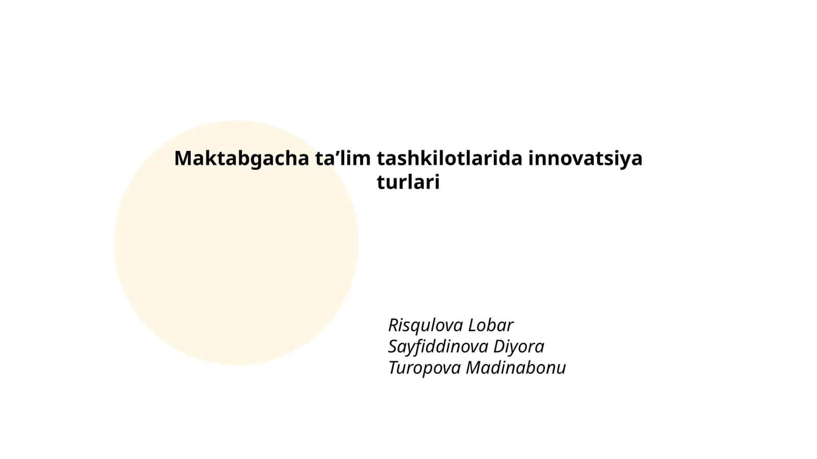 Maktabgacha taʼlim tashkilotlarida innovatsiya turlari 1