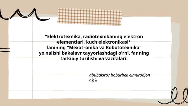 Mexatronika va Robototexnika 1