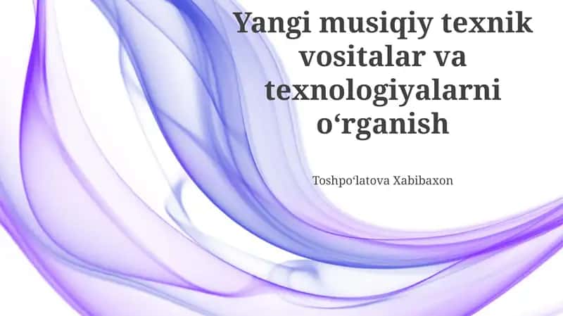 Zamonaviy Musiqiy Texnologiyalar 1