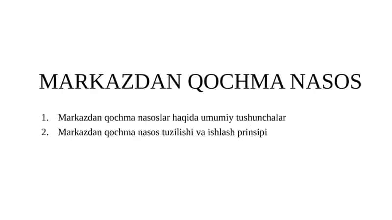 MARKAZDAN QOCHMA NASOS 1