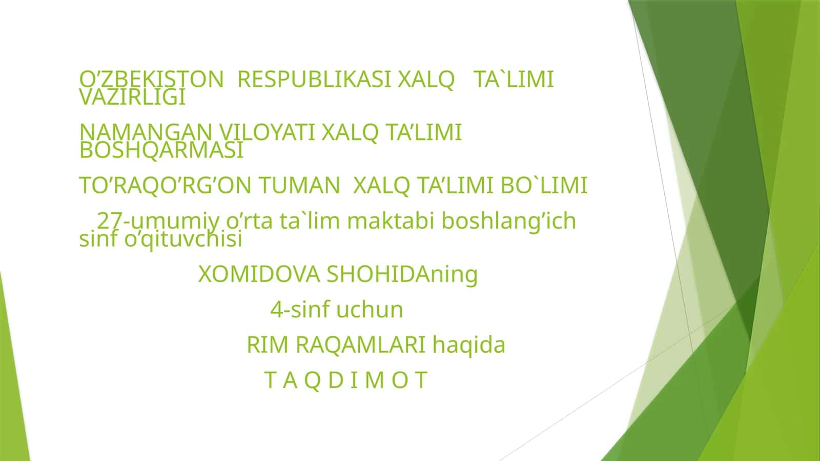 RIM RAQAMLARI NOPOZITSION SANOQ SISTEMASI 1