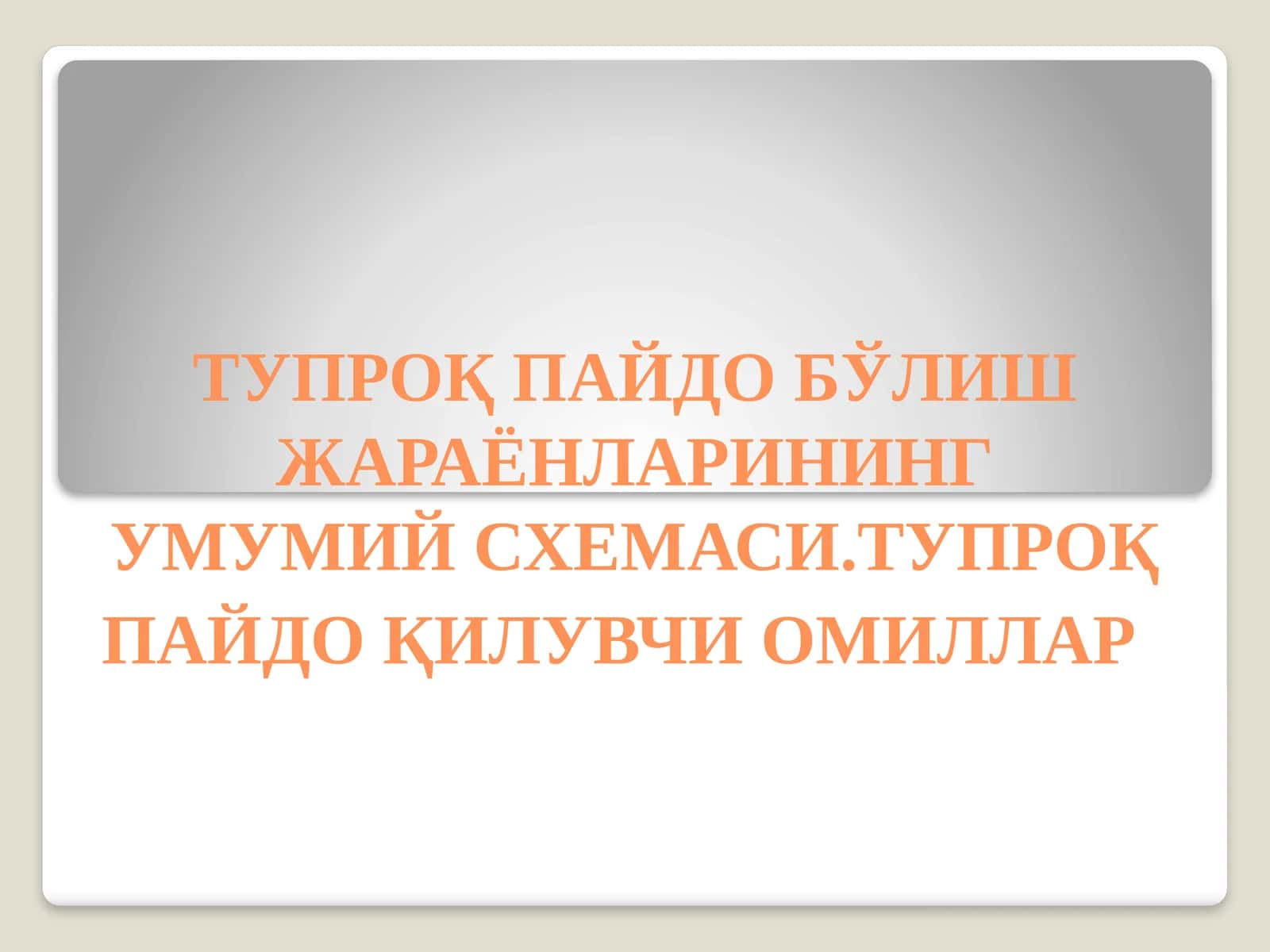 Тупроқпайдо бўлиш жараёнларининг умумий схемаси 1