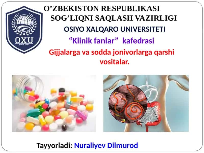 Gijjalarga qarshi taʼsir etuvchi dorilar vositalari 1