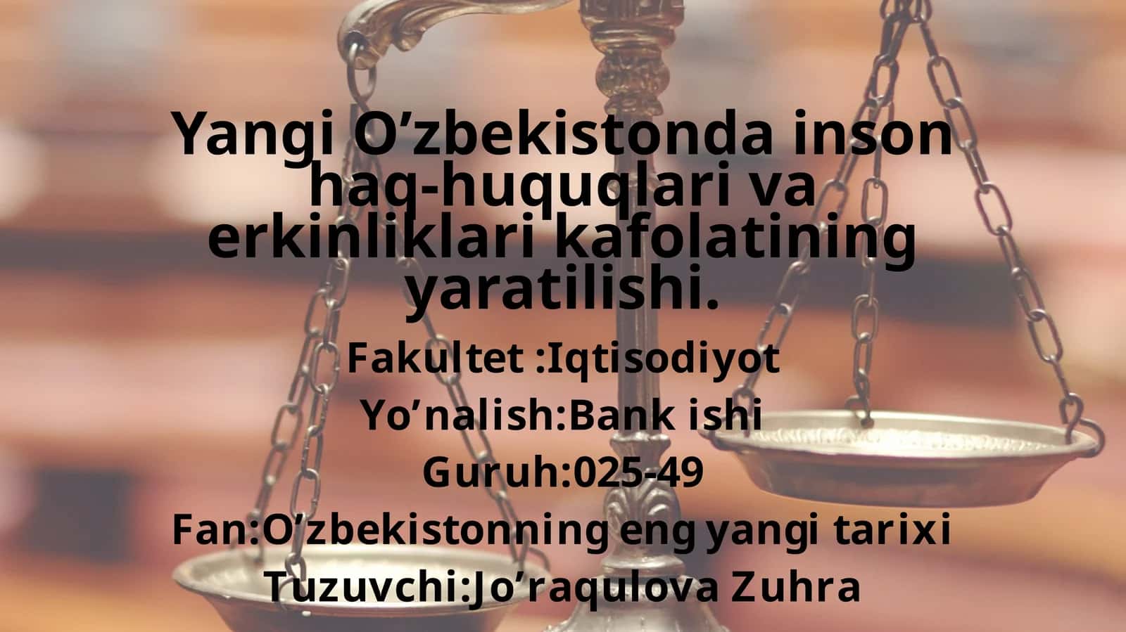 Yangi O'zbekiston dasturiga inson huquqlari va erkinliklari kafolatining yaratilishi 1