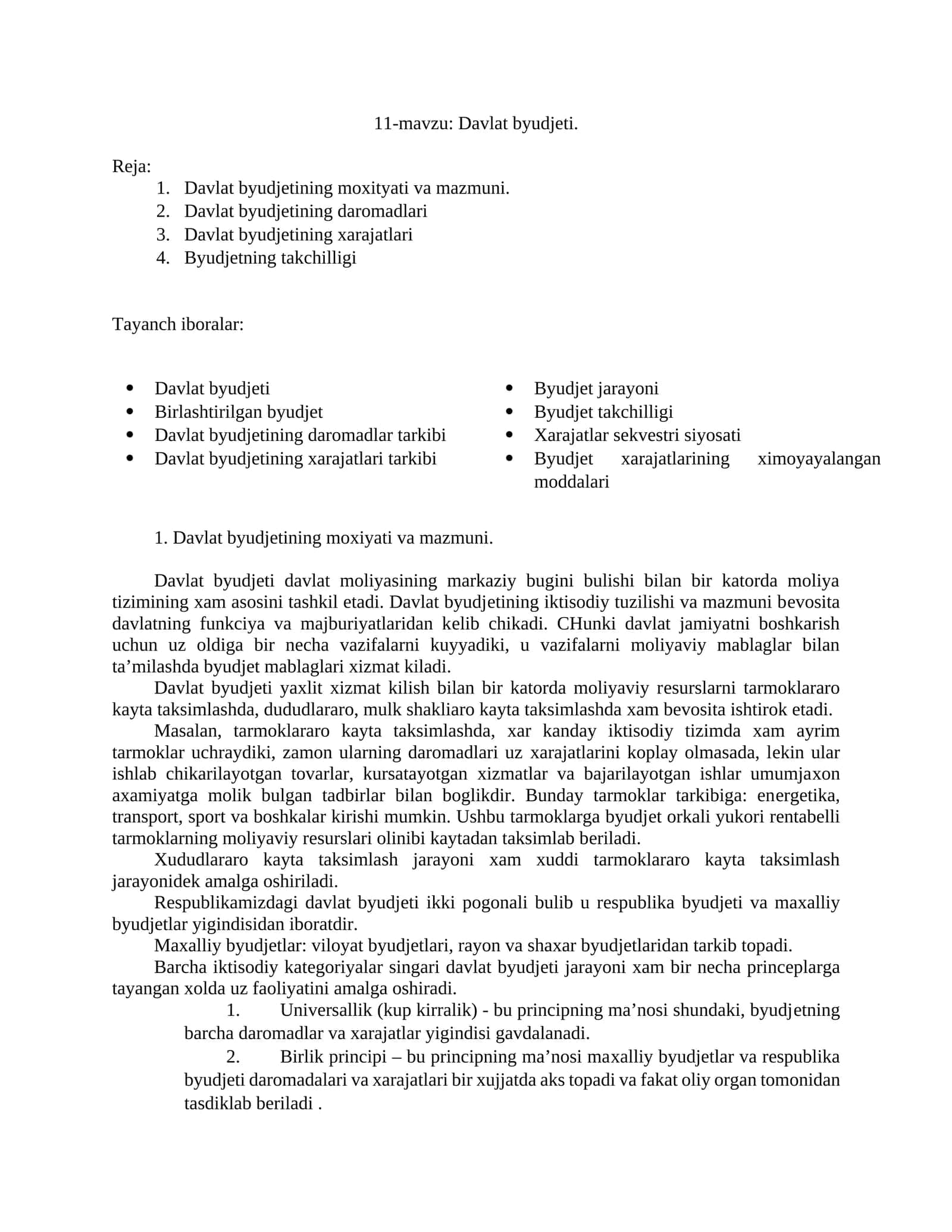 Davlat byudjeti 1