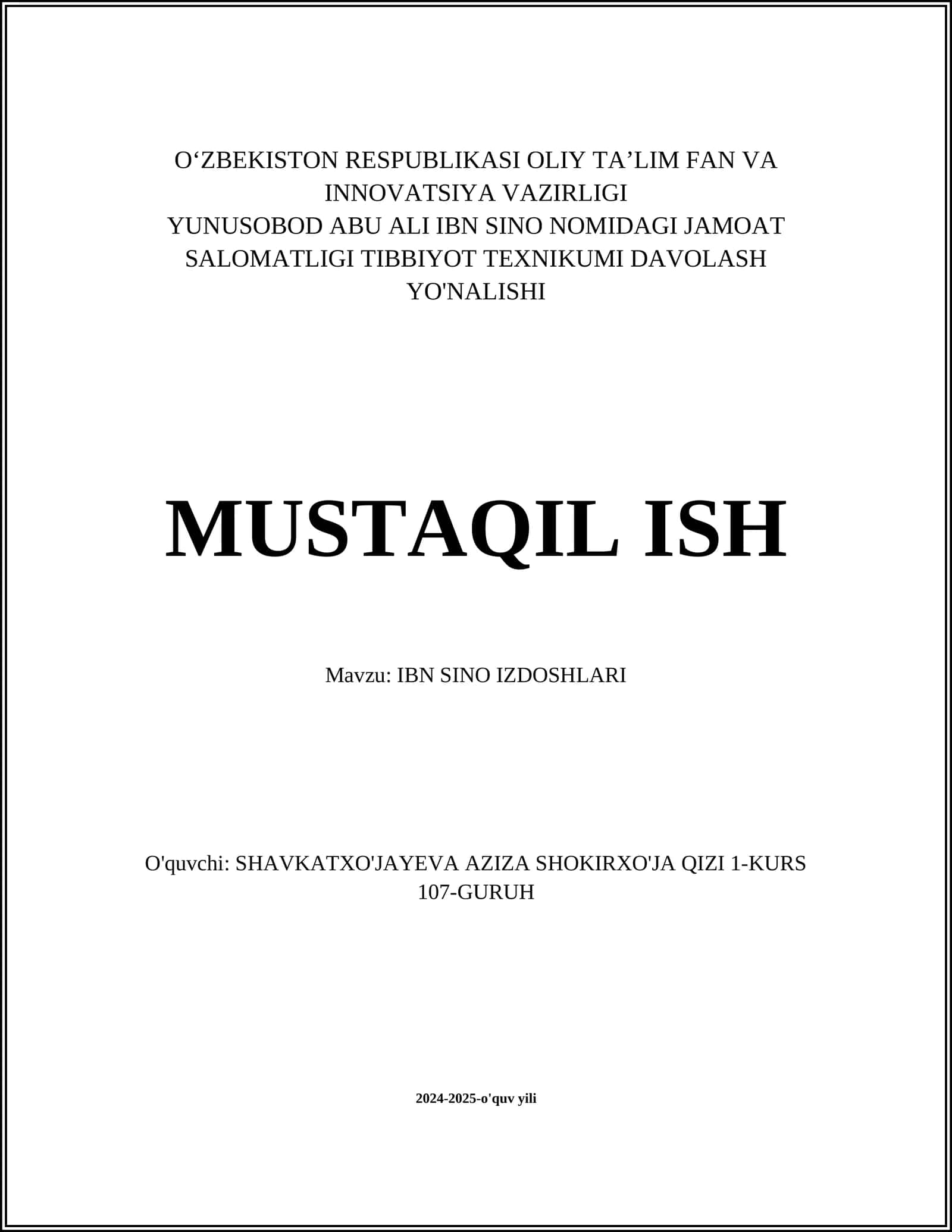 IBN SINO IZDOSHLARI 1