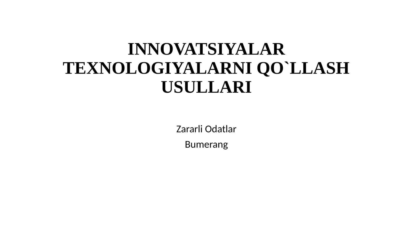 Зарарли Одатлар 1