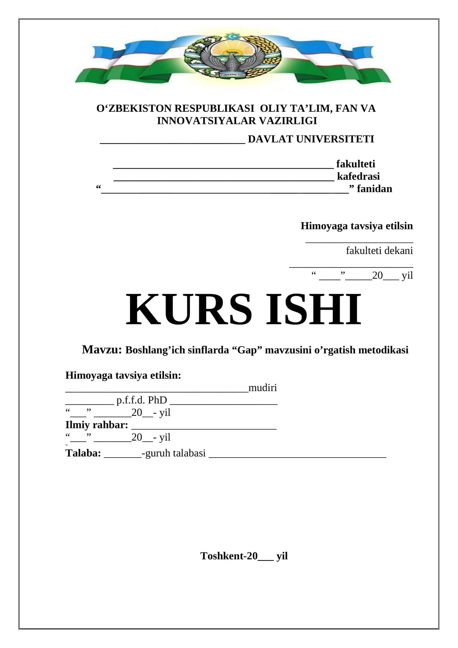 Boshlang’ich sinflarda “Gap” mavzusini o'rgatish metodikasi 1