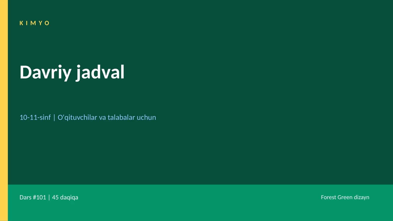 Davriy jadval 1