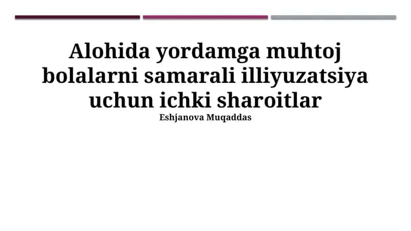Bolalar bilan ishlash metodikasi va texnologiyalari 1