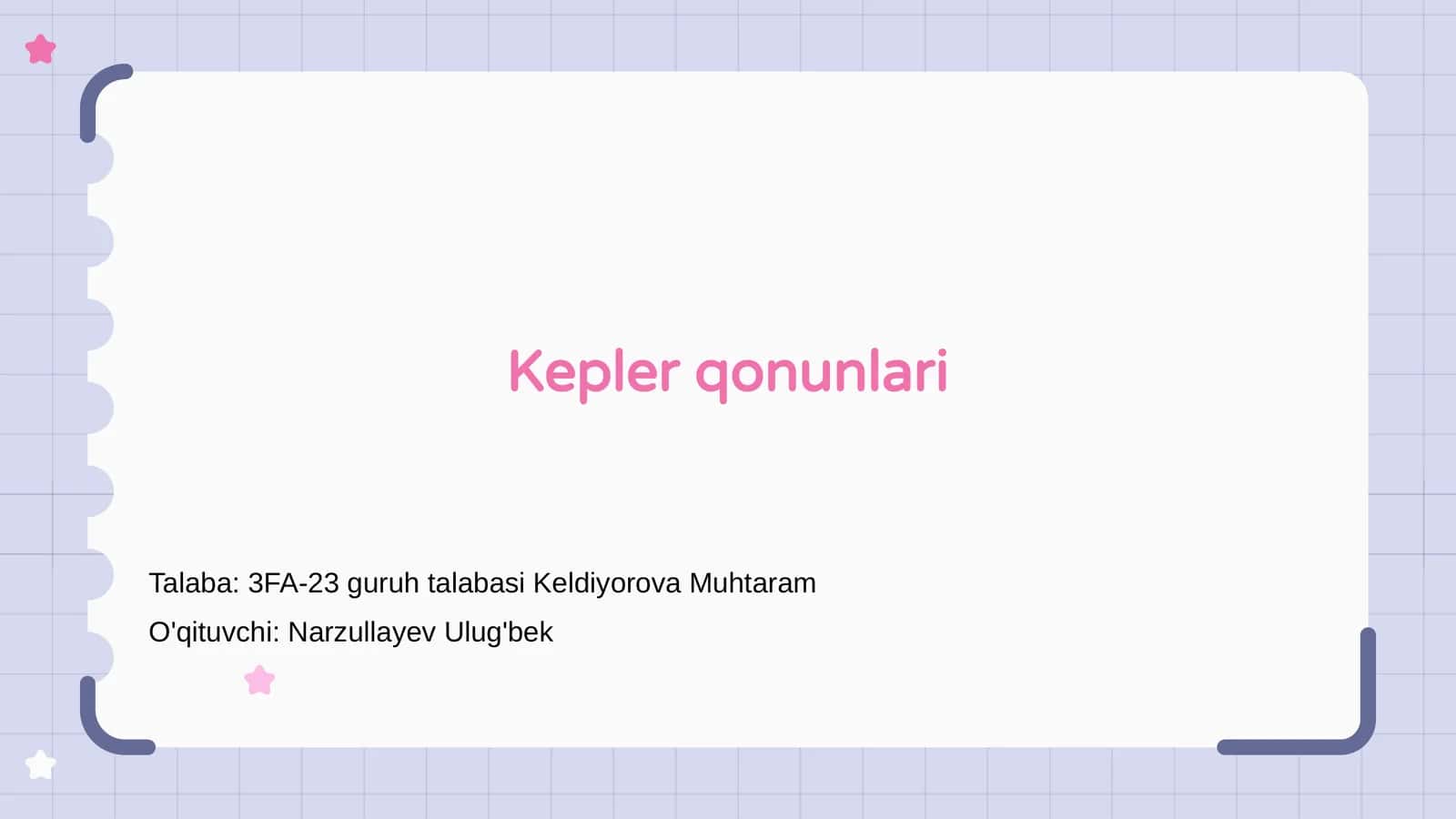 Kepler qonunlari 1