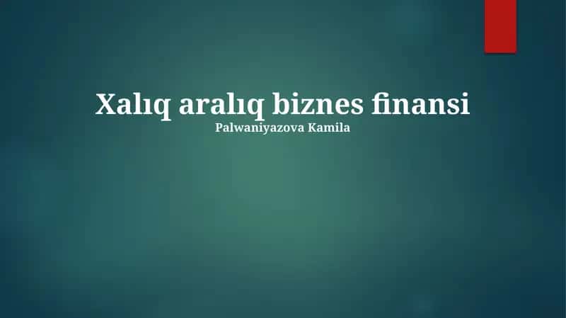 Xalıq aralıq biznes finansi 1