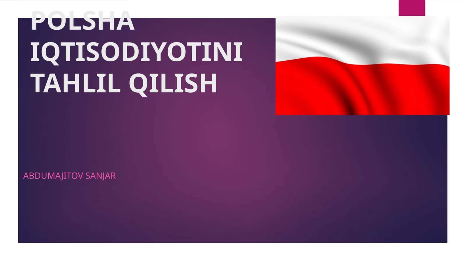 POLSHA IQTISODIYOT INITAHLIL QILISH 1