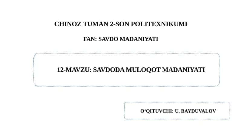 CHINOZ TUMAN 2-SON POLITEXNIKUMI 1