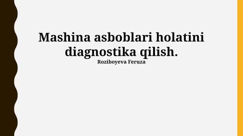 Elektr tizimlarining diagnostikasi 1