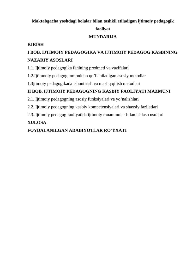 Ijtimoiy pedagogik faoliyat 1